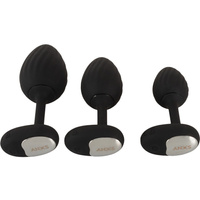 Zestaw trzech korków analnych Ø 3 cm, Ø 3,5 cm, Ø 4 cm.