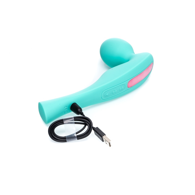 Stymulator typu poprzeczna różdżka, stymulator z masażerem strefy G, łechtaczki i całego ciała ze średnia główką Ø 4,5 cm, wkładane 5,3 cm