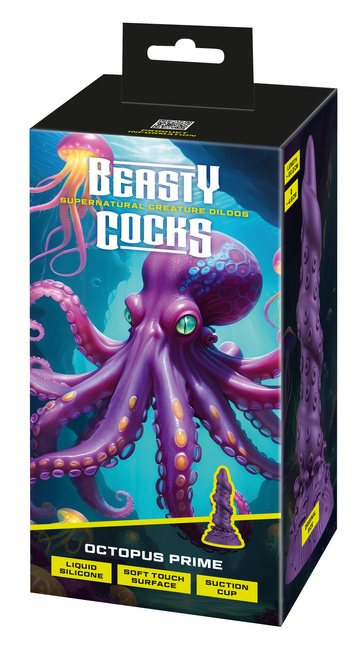 Kraken dick. Fantasy dildo jak zwinięta ośmiornica. Silna przyssawka. Dł. 20,2 cm, wkładane 17 cm, Ø 4,6 cm