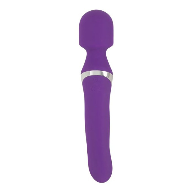 Purpurowy Bliźniak – dwustronny masażer wand z rotującym wibratorem 2w1
