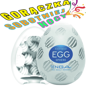 Gorączka sobotniej nocy - masturbator jajko Tenga EGG Sphere o wewnetrznej pokrytej pofałdowanymi kulami, seria New Standard (REGULAR)
