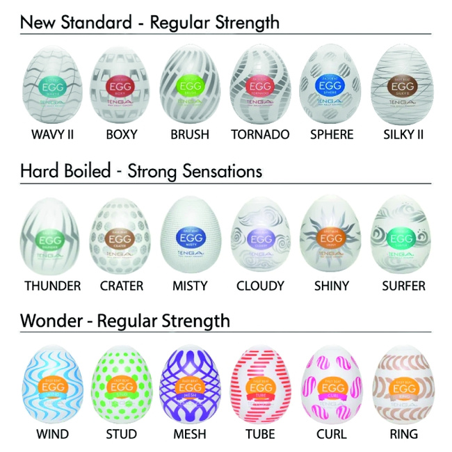 Na lepszy dzień - masturbator jajko Tenga EGG Shiny o frezach w kształcie słonecznych promieni, seria Hard Boiled (STRONG)