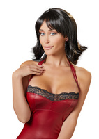 Zmysłowa brunetka – średnia peruka w stylu choppy black bob, dł. 30 cm, poliester, kolor: brunetka