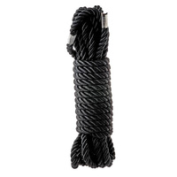 Jedwabista lina do bondage – shibari seria DELUXE czarna 5 metrów BDSM