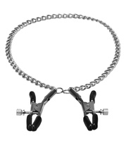 Klamerki klipsy na sutki z łańcuszkiem z regulacją BDSM Nipple Clamps
