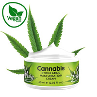 Krem do masturbacji z Cannabis CBD, dla kobiet, dla mężczyzn, doskonały poślizg, intensywna przyjemność, bez cukru, bez glutenu, 100% wegański, 60 ml