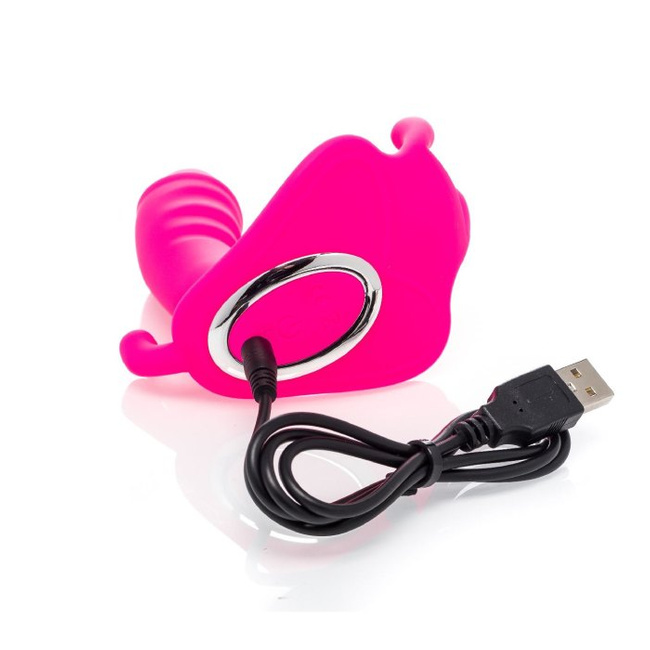 Szalony motylek z czułkami, sterowany na odległość pilotem, silikon, ładowanie USB, 10 trybów
