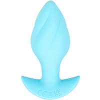 Wibrujący pieszczoch analny Cuties. Rowkowany, o zmiennej grubości, , kolor niebieski silikon