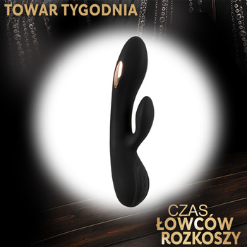 Podwójny całus – wibrator z króliczkiem, z elektryzującym efektem delikatnych pieszczot, 2 silniki, 20,5 cm, silikon, IPX7