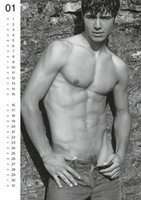 Kalendarz z nagimi mężczyznami Men 2026. 12 zdjęć nagich mężczyzn.  Bez full frontal. Czarno-biały.