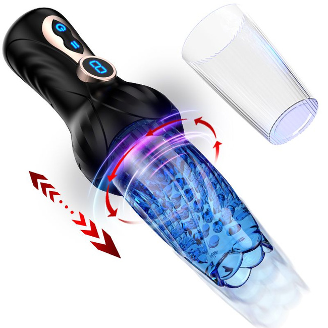 W GRUDNIU MOŻE PÓŹNIEJ Elektroniczny automatyczny masturbator wirujący i posuwisty 9 trybów