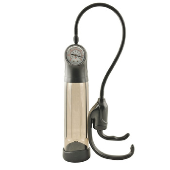 Pompka do penisa z manometrem zegarowym, duża, elektroniczna, długość 24 cm, Ø 6,3 cm