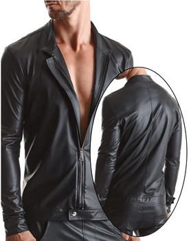 Dopasowana kurtka męska z ekoskóry