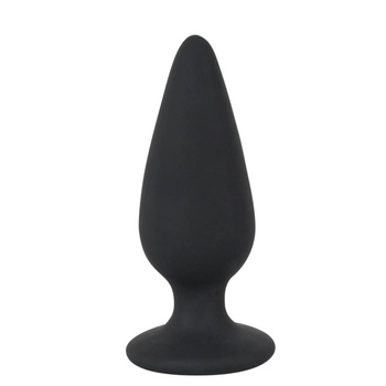 Średni elastyczny silikonowy plug analny z podstawą