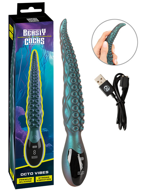 Dżinn Altherjin. Fantasy wibrator. Dł. 27,3 cm, wkładane 18,5 cm, Ø 3,7 cm. Wyświetlacz LED