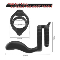 Wibrator nakładkowy, podwójny ring erekcyjny na penisa, silikon