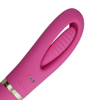 Języczek rozkoszy – dwustronny wibrator z drgającym języczkiem i wibrującym trzonem, długość całkowita 24 cm, wkładane 7,3 cm, płynny silikon, 2 silniki