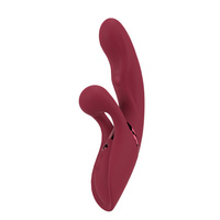 Rubinowe rozkosznik – wibrator z królikiem w kształcie kulki i punktowym pulsatorem do stymulowania pochwy, 3 silniki, silikon, długość 22,3 cm, wkładane 12,80 cm