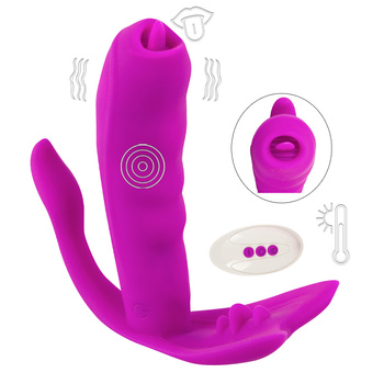 Purpurat spacerowy, domajtkowy wibrator na pilota, do łechtaczki, dupki i do punktu G, z grzaniem, IPX7