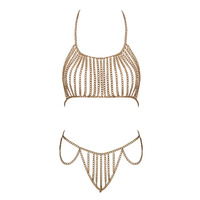 Łańcuszko bikini, złote, góra typu halter COTTELLI