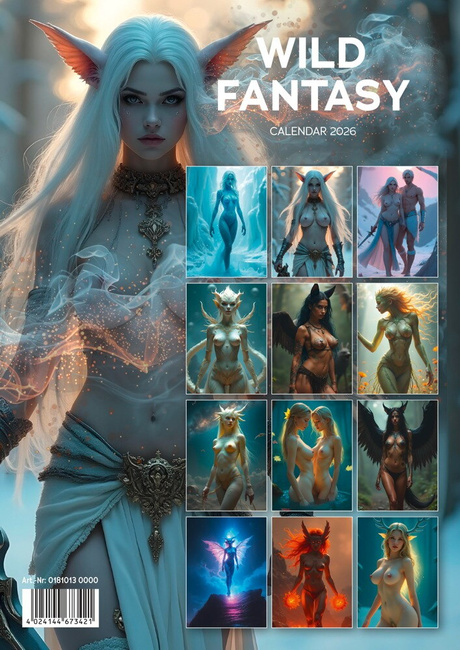 Kalendarz erotyczny z nagimi kobietami elfami w stylu fantasy „Wild Fantasy 2026”. 