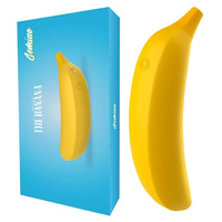 Ogrodek rozkoszy – rozkoszny wibrator banan, 10 wibracji, 15,7 cm, Ø36 mm, silikon, wodoodporny IPX5