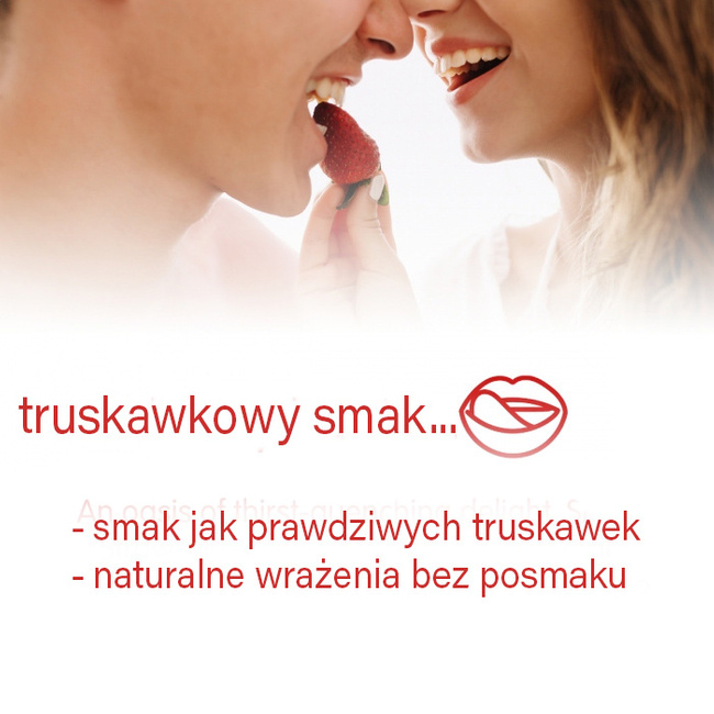 Jadalny żel ZMYSŁOWA TRUSKAWKA, do seksu oralnego, waginalnego i analnego, naturalne aromaty, na bazie wody, 130 ml