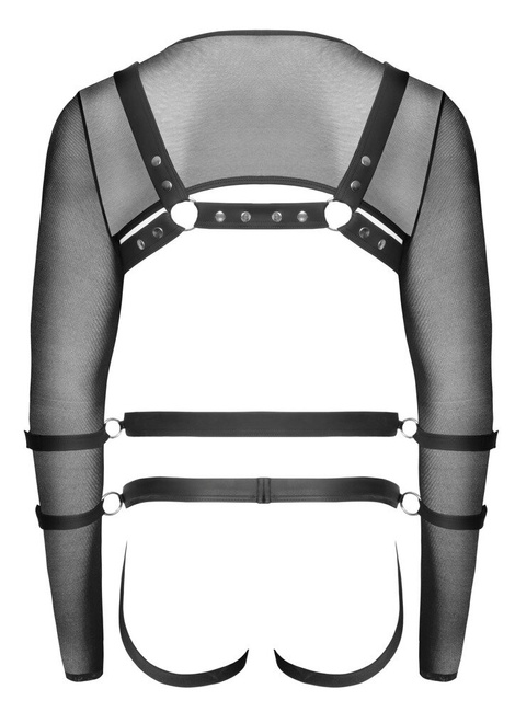 3-częściowy zestaw do soft bondage. Crop top + uprząż na piersi + jock SVEN