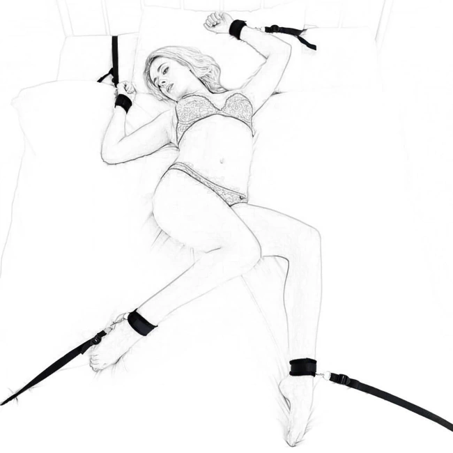 System pasów do unieruchamiania na materacu LIEBE SEELE soft bondage 