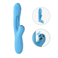 BLUE EUPHORIA – wibrator z ssącym króliczkiem i latającym języczkiem do pieszczenia punktu G i wnętrza pochwy, 999 kombinacji trybów pracy, 3 silniki, 25 cm, silikon