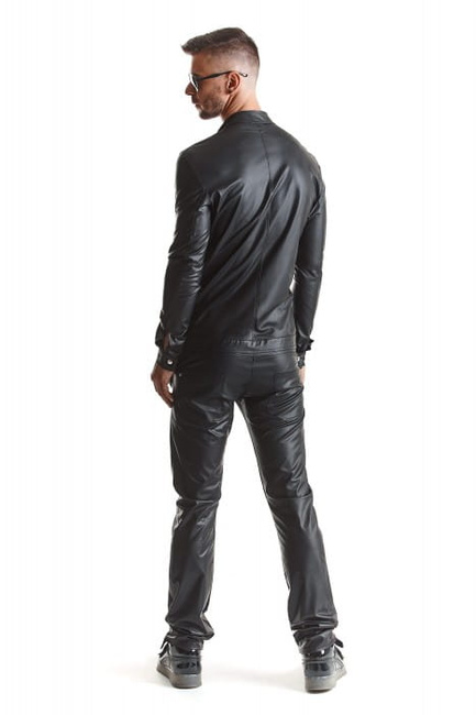 Dopasowana kurtka męska z ekoskóry