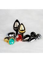 Czarny metalowy korek analny Butt Plug rozmiar S 2,7 cm z kryształem serduszkiem