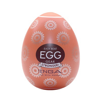 Siódmy bieg - masturbator jajko Tenga EGG Gear o grubszych ścianach z frezami w kształcie kół zębatych po wewnętrznej stronie, seria Hard Boiled (STRONGER)
