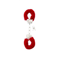 Czerwone kajdanki z futerkiem Shots Toys Furry Handcuffs Red na kluczyk