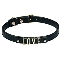 Czarny skórzany choker z 21 literami, pozwalającymi układać rożne słowa, skóra najwyższej jakości
