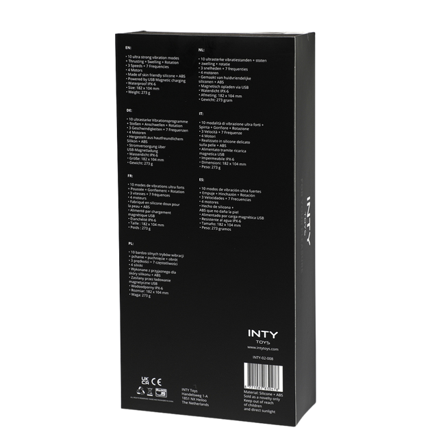Wibrator posuwisto-wahadłowy z rotującą kulką do łechtaczki, IPX6, dł. 19 cm
