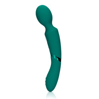 Dwustronna wibrująca różdżka, wibrator wand z wibrującą główką i wibrujące dildo z drugiej strony, 24 cm