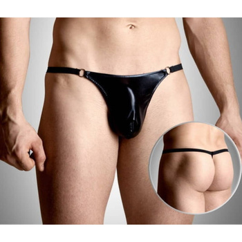 Stringi męskie z błyszczącej laki S/L