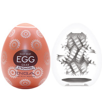 Siódmy bieg - masturbator jajko Tenga EGG Gear o grubszych ścianach z frezami w kształcie kół zębatych po wewnętrznej stronie, seria Hard Boiled (STRONGER)