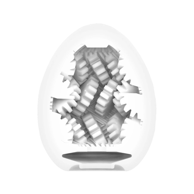Siódmy bieg - masturbator jajko Tenga EGG Gear o grubszych ścianach z frezami w kształcie kół zębatych po wewnętrznej stronie, seria Hard Boiled (STRONGER)