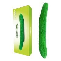 Ogrodek rozkoszy – długi wibrator ogórek, 10 wibracji, 25 cm, Ø35 mm, silikon,  wodoodporny IPX5