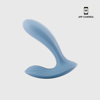 Wibrator spacerowy do punktu G i łechtaczki, sterowany smartfonem, na aplikację, 2 silniki, elastyczny, 10,5 cm / wkładane 9,2 cm, dildo Ø 3 cm, wodoodporny, płynny silikon