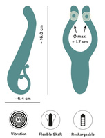 Wibrator dla par podwójny – dwukońcówkowy stymulator łechtaczki pochwy penisa i całego ciała 16 trybów wibracji silikon