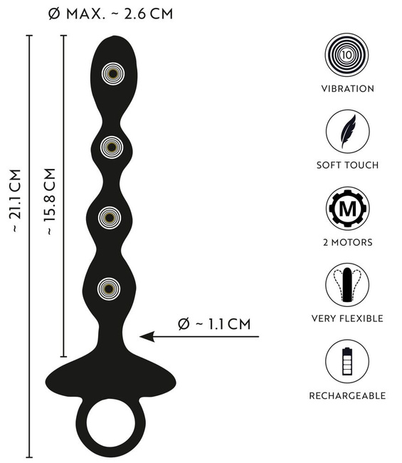 Elastyczne kulki analne z wibracjami.