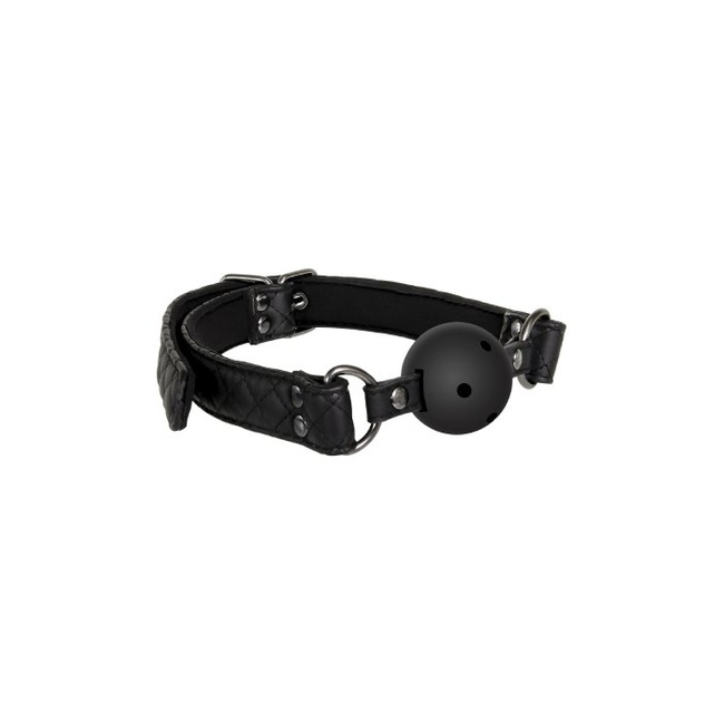 Elegancki oddychający knebel z opaską z pikowanego neoprenu seria DIAMOND BDSM