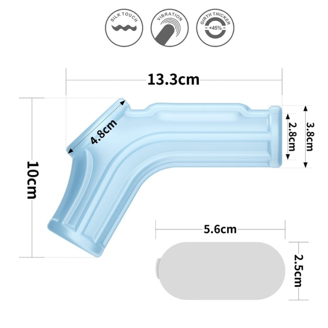 Nakładka, pierścień erekcyjny na penisa z rękawem moszny Ridge Knights Ring with Scrot Sleeve niebieski