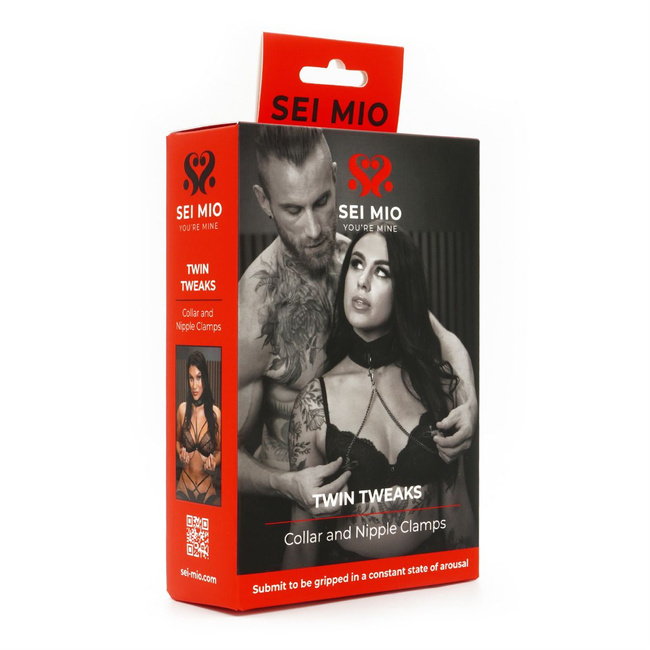 Wyściełana obroża i smycz SEI MIO, soft BDSM, bondage
