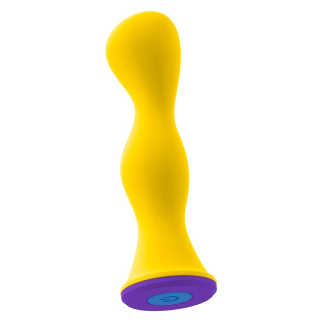 Cytrynowy tylec – falowy wibrujący stymulator analny korek butt plug, długość 12,5 cm, średnica max 3,2 cm, 10 trybów pracy