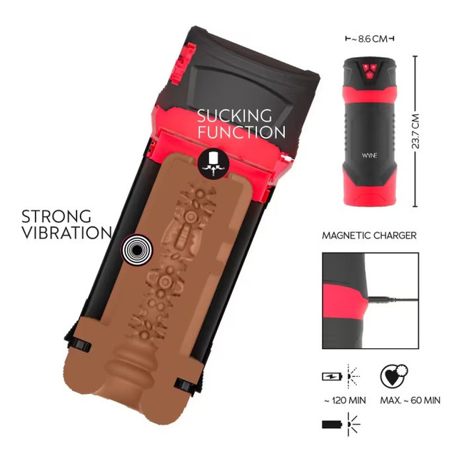 Masturbator z funkcją ssania i wibracjami WYNE 4