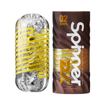 Masturbator wirujący-skrętny Spinner DELUX DX02 BUMPS z miękkimi, sprężystymi wypustkami i suszarką